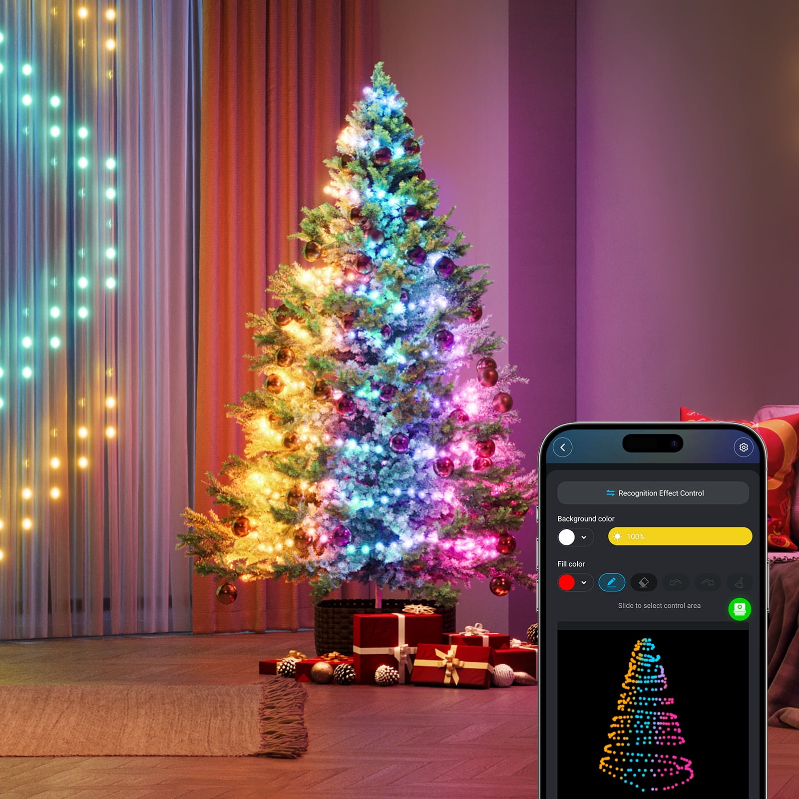 Govee Christmas String Lights 2S, 65.6FT 200LEDs Christmas Lights for Holiday Decor, Smart Indoor Outdoor String Lights with 130+ Scene Modes