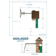 Backyard Discovery Highlander Cedar Wood Swing Set, Wave Slide, Three-Story Clubhouse