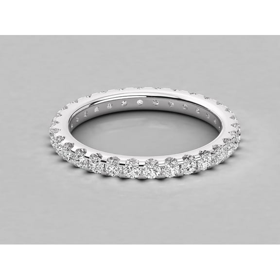 solitaire jewels 2CT Full Eternity Round Moissanite Wedding Band For Women, 14K White Gold Plating Over Silver, D Color VVS Clarity