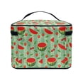 thumbnail image 4 of HELLHERO (8.86"x6.5"x5.9") Cosmetic Bag Space-Efficient Polyester Multi-Function Makeup Organizer Travel Makeup Bag, Watermelon & Strawberry, 4 of 6