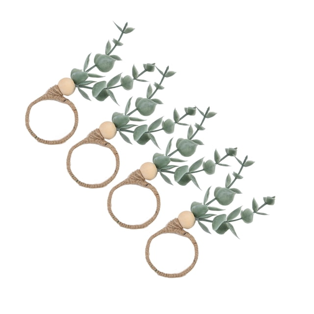 Anillos Para Servilletas, 4 Piezas, Simples, Decorativos, Hechos A Mano, Con Forma De Hoja Y Flor, Con Hebilla De 4 Cm De Diámetro Para Bodas Y Fiestas De Año Nuevo.