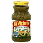 La Victoria Thick'n Chunky Salsa Verde, 16 oz (Pack of 12)