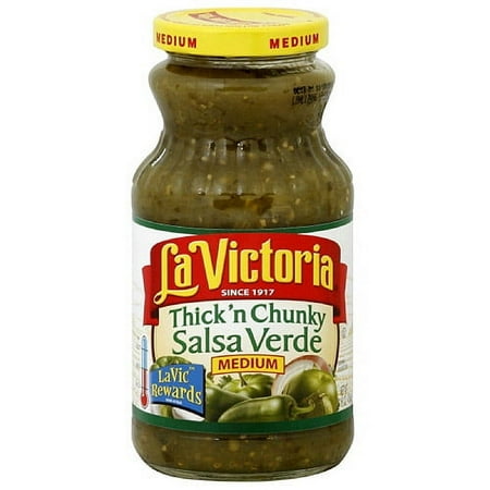 La Victoria Thick'n Chunky Salsa Verde, 16 oz (Pack of 12)