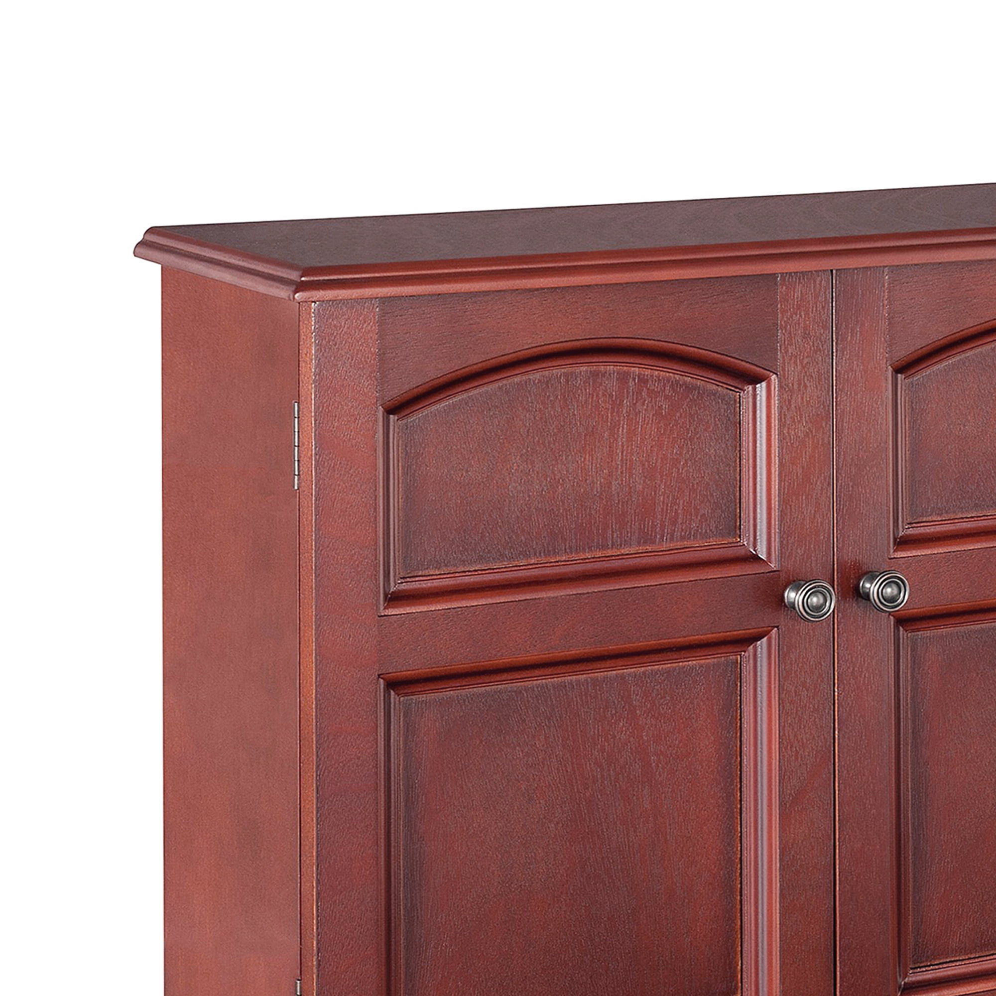 Arendal Mahogany Wood Glass Door Large Storage Cabinet