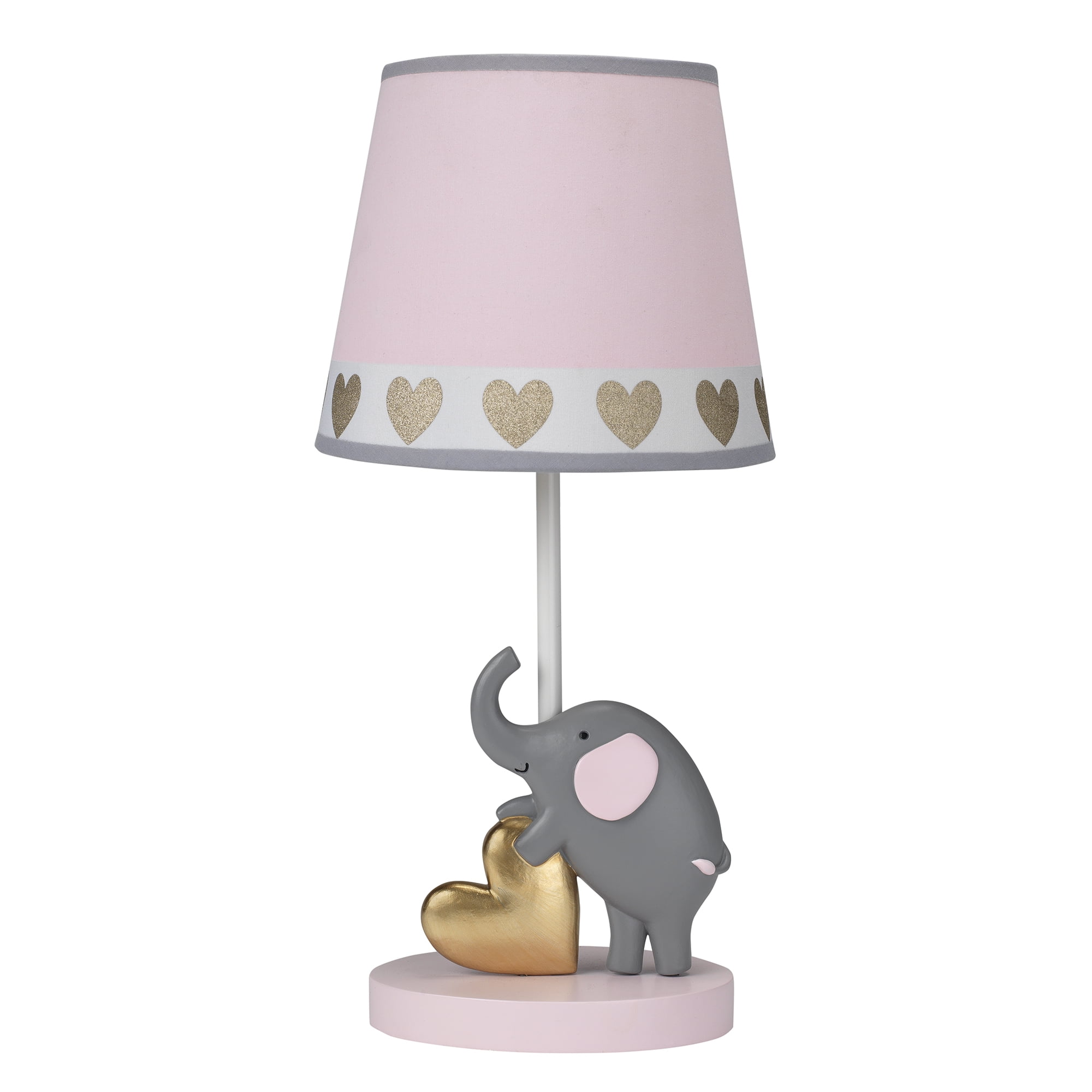 Bedtime Originals Eloise Nursery Lamp, Light Pink Lamp Shade For Nursery