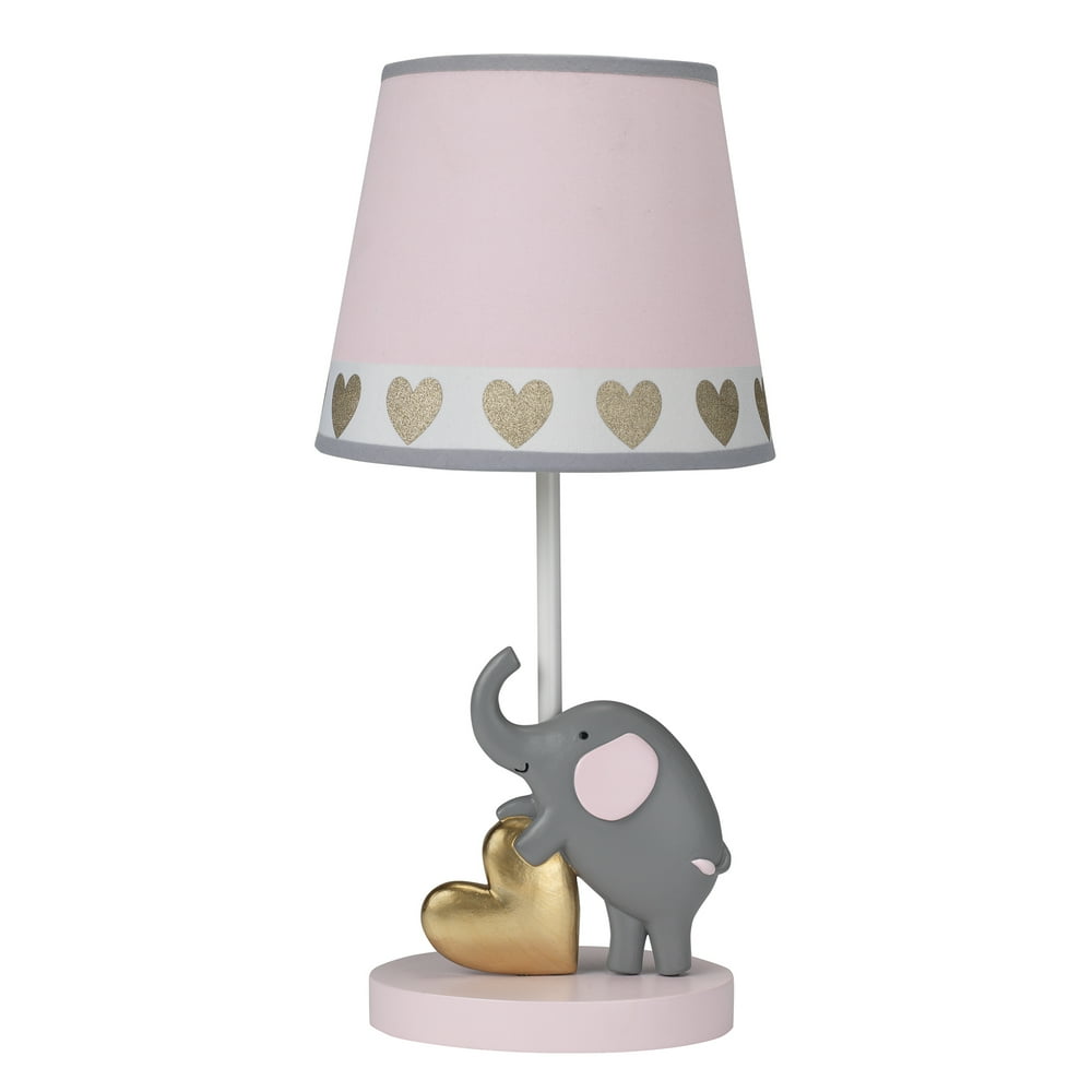 Bedtime Originals Eloise Nursery Lamp & Shade with Bulb Pink, Gray, Animals