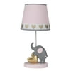 Bedtime Originals Eloise Nursery Lamp & Shade with Bulb - Pink, Gray, Animals