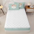 thumbnail image 4 of Erosebridal Cute Floral Llama Graphic Zipper Full Size Comforter Sets with Fitted Sheet and 2 Pillowcases,Hand Letter Text Secondary Tile Zipper Bedding Set,Mint White,4pcs,Reversible, 4 of 5