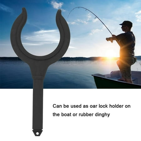 2 pcs Boat Oar Lock Fishing Rod Holder Bracket Marine Rubber Dinghy Accessories(black)