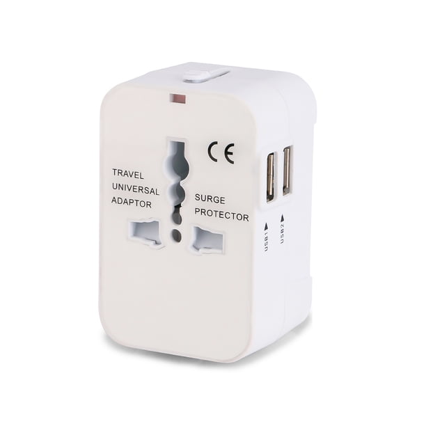 Enchufar Irfora Cargador de teléfono universal en todo el mundo Adaptador de enchufe de alimentación de CA de pared de viaje Todo en uno con puertos de carga USB duales para EE. UU. UE Irfora Enchufar