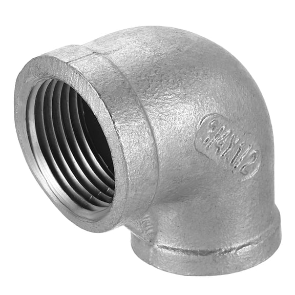 Uxcell 304 Stainless Steel 90 Degree Elbow Fittings NPT 3/4 x NPT 1/2 Female to Female Threaded Adapter Pipe Fitting for Connecting Water Pipe Air Hose Tube Cast Coupling