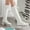 White, variant on Herrnalise Women Warm Boots Square Heels Shoes Lace-Up Casual Long Fashion Booties rollbacks