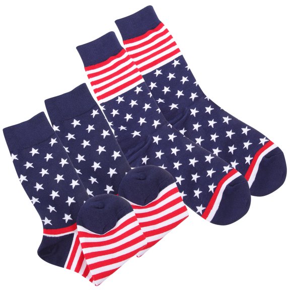 Koolleo 2 Pairs American Flag Socks Cotton Socks Funny Stockings Tube Socks for Men Women