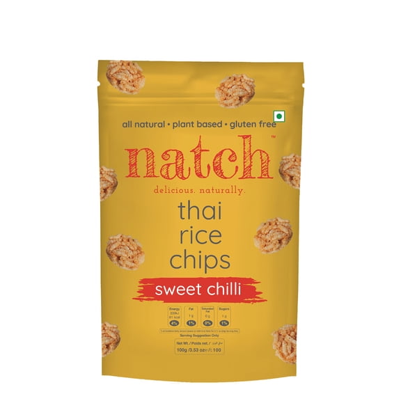 Natch - Thai Rice Chips, Sweet Chilli - 100g each (6 packs)