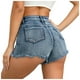 thumbnail image 2 of Pantalones cortos desgastados de cintura alta para mujer: bajo rasgado, tejido suave, estilo informal, tallas S-XXL para el fin de semana/el día a día, 2 of 7
