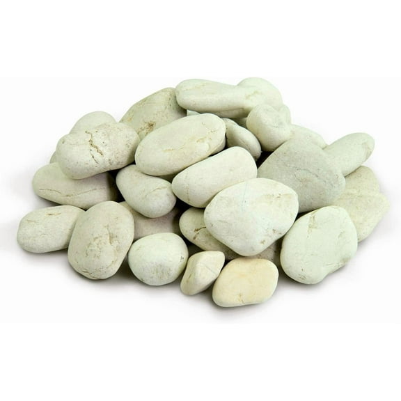 Southwest Boulder & Stone Polynesian Pebble | 20 Pounds | Natural, Decorative Stones for Landscaping, Gardening, Potted , and Terrariums (Ivory, 1/2 Inch - 1 Inch)