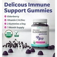 thumbnail image 2 of Pure Co Organic Sambucus Elderberry Immune Support Supplement for Adults, 60 Gummies, 2 of 7