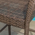 Clevertine Outdoor Wicker Barstool with Iron Frame, Set of 4, Mix Mocha