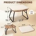thumbnail image 4 of Tappio Foldable Ottoman Stool, All Weather Wicker Footstool with Cushion and Non-Slip Pads, Outdoor Seating Footrest for Bedroom, Living Room, Porch, Balcony, Beige, 4 of 8