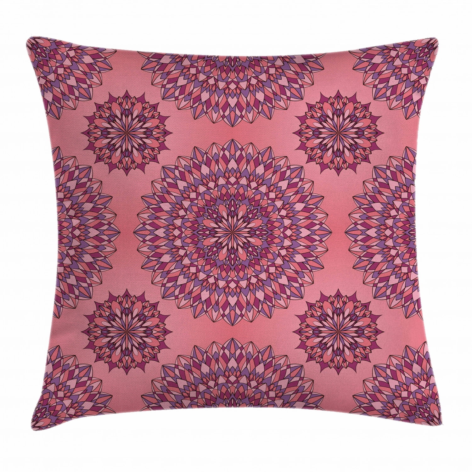 Purple Mandala Throw Pillow Cushion Cover, Ancient Filigree Art