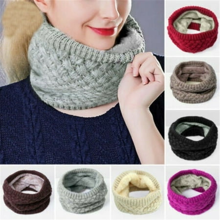 Winter Wool Neck Warmer Scarf Fleece Snood Knit For Child/Adult/Unisex ...