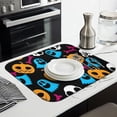 thumbnail image 3 of Halloween Colorful Spooky Elements Dish Drying Mat for Kitchen 1 Pack, Ultra Absorbent Microfiber Dishes Drainer Mats,16x18in(41x46cm), 3 of 6