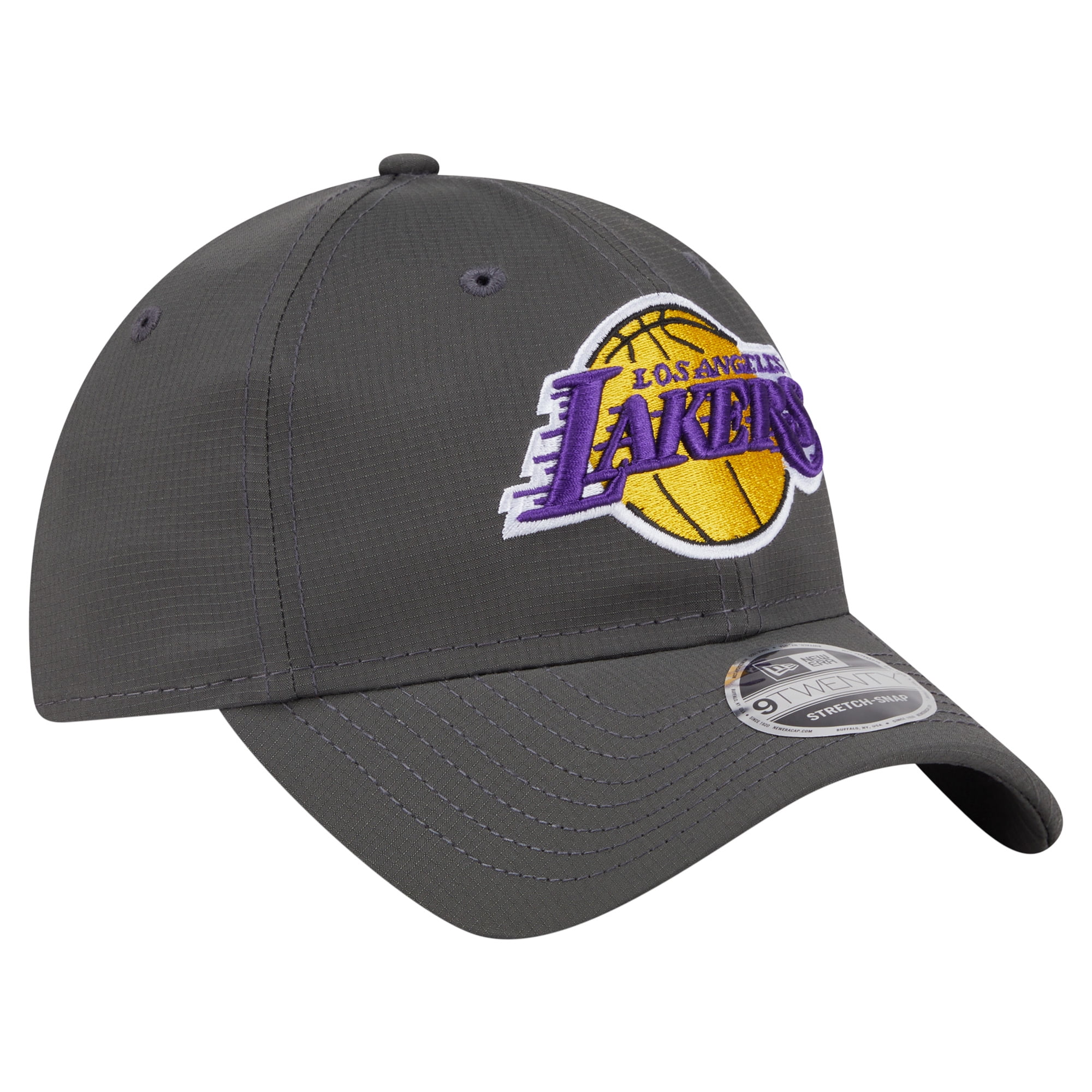 Men's New Era Charcoal Los Angeles Lakers Active Ripstop 9TWENTY Adjustable Hat