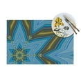 thumbnail image 4 of YFYANG Washable Heat-Resistant Placemats, 70% PVC/30% Polyester, Blue Mandala Pattern Kitchen Table Mat, 12" x 18" 4 Piece, 4 of 6