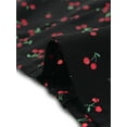 thumbnail image 6 of INSPIRE CHIC Women's Cherry Print Ruffle V Neck Short Sleeve Summer Blouses M Black, 6 of 7