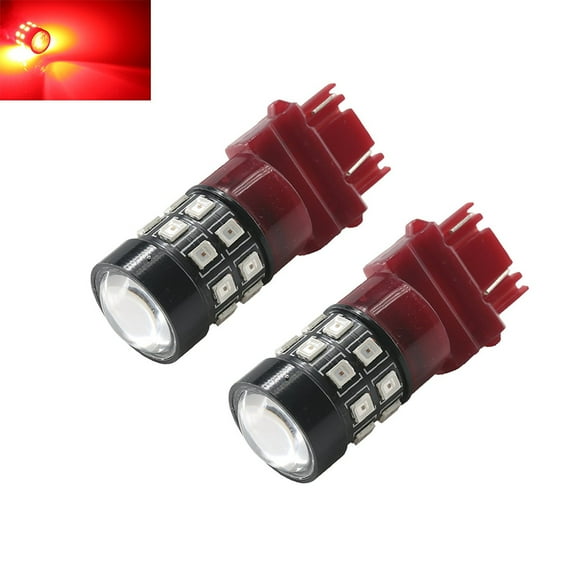 3157 Red High Power 2835 Chip 21-LED Turn Signal/Brake/Tail Light Bulbs (3157, Red)