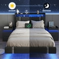 thumbnail image 4 of IDEALSOUL Full Size Bed Frame with LED Lights,Floating Metal Platform Bed with Storage Headboard,No Box Spring Needed,Easy to Assemble (Full,Black), 4 of 13