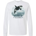 thumbnail image 3 of Inktastic Homer Alaska Whale Long Sleeve T-Shirt, 3 of 5
