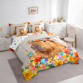 thumbnail image 2 of Manfei Cartoon Capybara 7-Piece Twin Bedding,Cute Wildflowers Pattern Bedding Comforter Set,Multicolor,Polkadot Reversible, 2 of 7