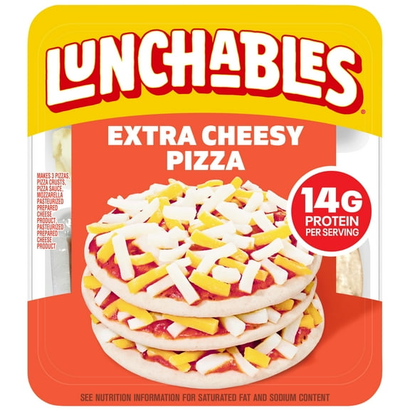 Lunchables Extra Cheesy Pizza Kids Lunch Snack, 4.2 oz Tray, Refrigerated, Whole