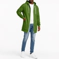 thumbnail image 5 of Mens Long Hoodies Full Zip Fleece Lined Long Sleeve Drawstring Hooded Cardigan Jacket Open Front Sweatshirt, 5 of 8