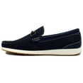 thumbnail image 3 of Aston Marc Men's Loafer, Premium Leather Slip-On Shoes for Business, Casual, & Everyday Wear - Navy, Size 9.5, 3 of 6