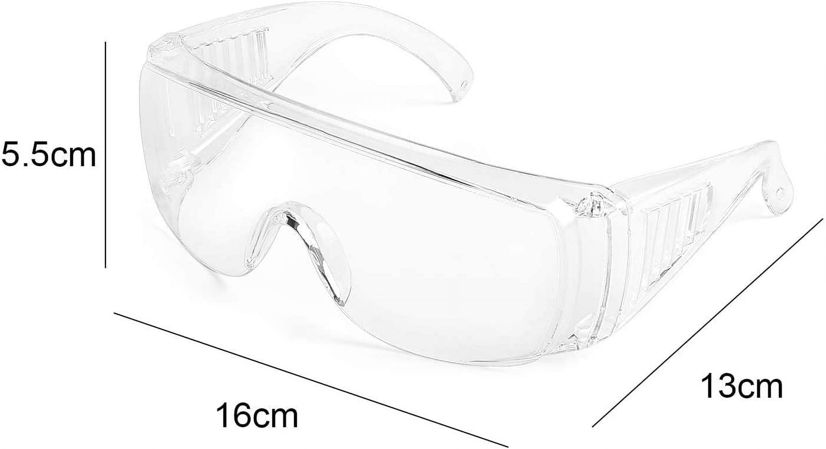 Alrisco Protective Eyewear Safety Goggles Clear Anti-fog Anti-Scratch Safety Glasses over Prescription Glasses, Transparent Frame Light Weight and Comfortable - image 4 of 7