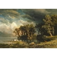 thumbnail image 4 of Albert Bierstadt 24x18 Black Modern Wood Framed Wall Art Titled - The coming storm, 4 of 6