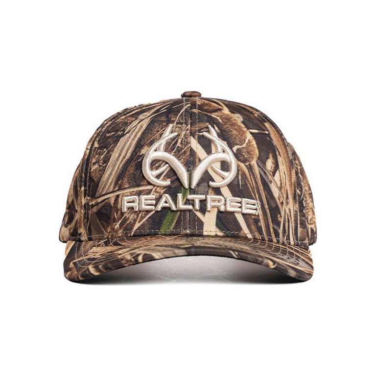 Realtree Embroidered Logo 6 Panel Hat | MAX-7 Camo for hunting