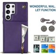 thumbnail image 6 of Crossbody Wallet Case for Samsung Galaxy S23 Ultra, PU Leather Zipper Handbag Purse Flip Cover with Kickstand Case for Samsung Galaxy S23 Ultra ZP Purple, 6 of 17