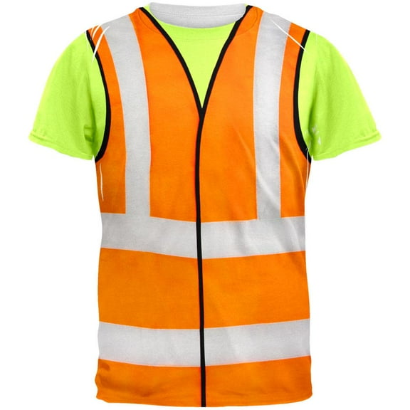 Halloween Road Worker Construction Vest Costume All Over Adult T-Shirt