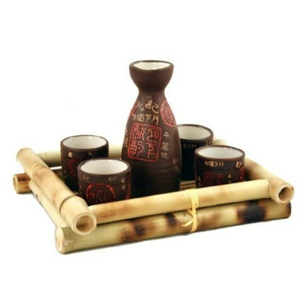 Glazed Ceramic 5 Pcs Japanese Sake Set