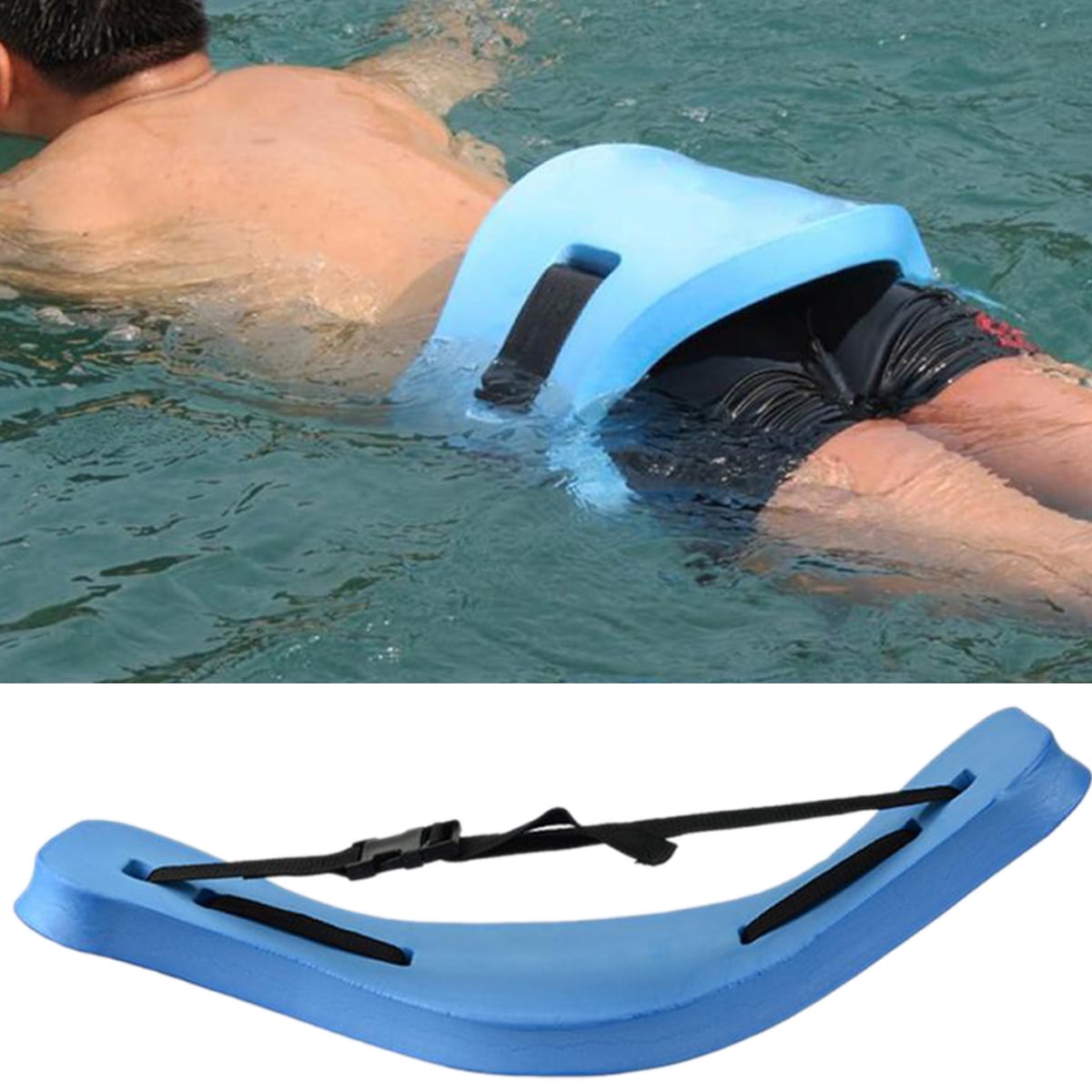 Neinkie Back Floating Swim Belt Eva Foam Swimming Training Aid Waist Adjustable Swimming Buoyancy Belt Comfortable Floaties Device For Adults Kids Tod