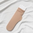 thumbnail image 2 of TNOBHG Summer Socks 1 Pair Women Socks Mid-tube Curled Edge Japanese Style Solid Color High Elasticity Anti-slip Thin Soft Breathable Sweat-absorption, 2 of 8