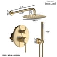 thumbnail image 2 of Boyel Living 10 in Shower System Wall Mounted Rain Shower Head with Handheld Shower Two-function copper Bathroom Shower Set Brushed Gold, 2 of 8