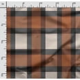 thumbnail image 2 of Soimoi Check Printed, Cotton Satin Spandex, Sewing Fabric by The Yard 54 Inch Wide, Decorative Fabric for Dresses and Home Accents, Brown, 2 of 5