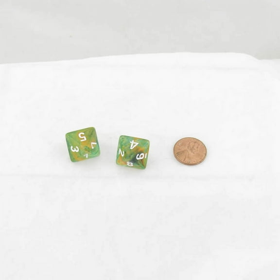 Spring Nebula Luminary Dice with White Numbers 16mm (5/8in) D8 Set of 2 Wondertrail