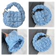 thumbnail image 5 of husxh Puffer Tote Bag for Women Quilted Handbag Nylon Clutch Purse for Travel (Blue), 5 of 9
