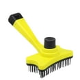 thumbnail image 4 of Yajisi Self-Cleaning Pet Grooming Brush for Dogs and Cats, Deshedding Tool Removes Loose Undercoat, Tangled Hair, Dander and Dirt, Ergonomic Handle, Yellow, 4 of 9