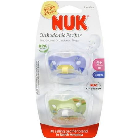 NUK 6+ Months Orthodontic Pacifiers, 2 Pack